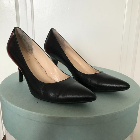 Calvin Klein Nadine Black Leather Heels - Picture 5 of 6